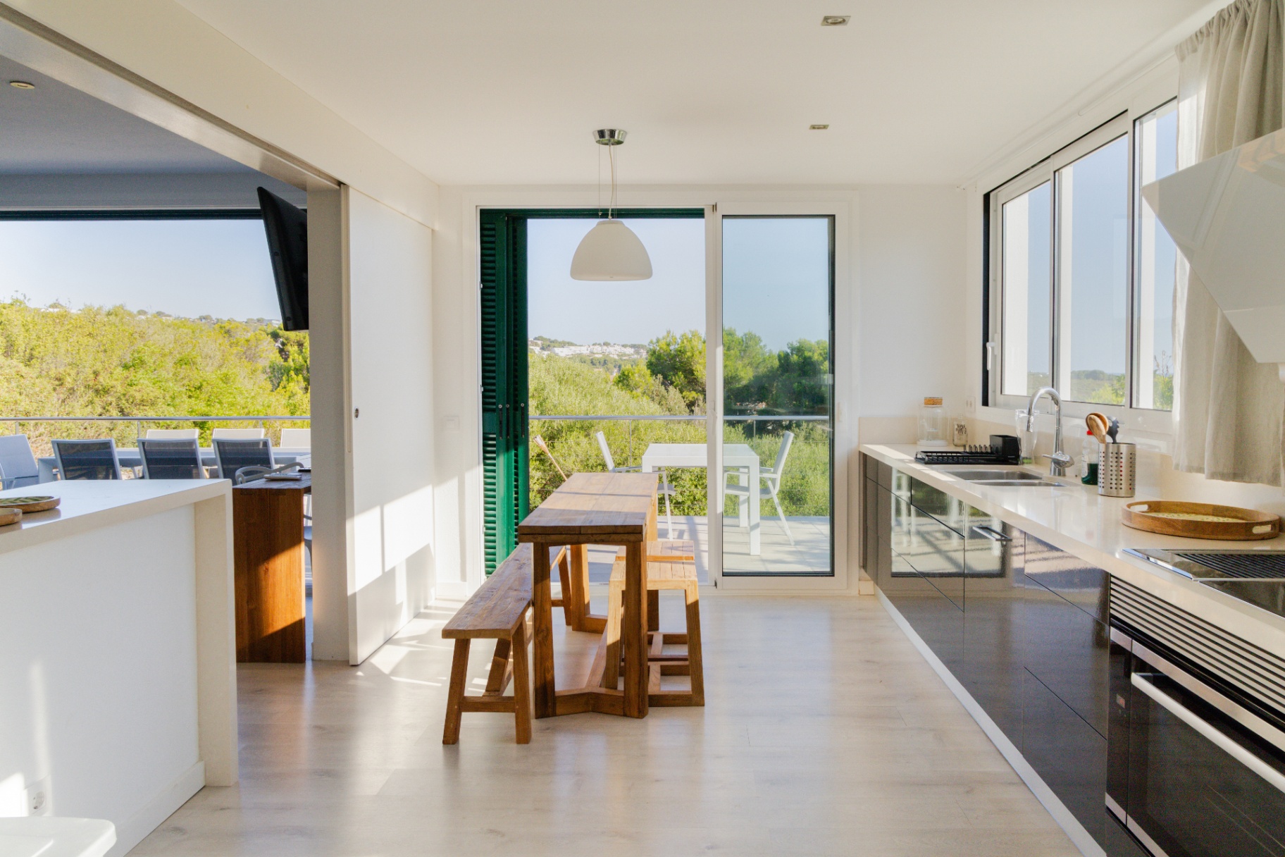 Addaia Vista — kitchen and terrace